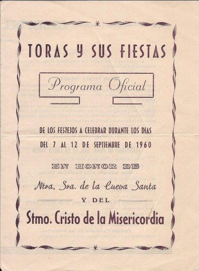 Libro de Fiestas Torás - 1960