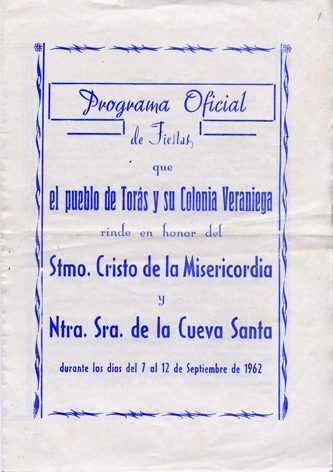 Libro Fiestas Torás - 1962