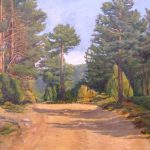 PISTA DEL LLANO DE LA ESTACIÓN. ÓLEO SOBRE TABLA 64 X 53 cm